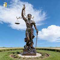 Statue de la Déesse de la Justice en Bronze Grandeur Nature RELONG, Sculpture au Design Classique, Personnalisation Disponible pour Jardin Extérieur, Parc