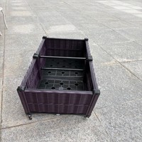 Jardinière rectangulaire surélevée en rotin PP écologique, durable et légère, avec roulettes