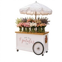 Chariot mobile commercial pour fleurs, présentoir floral pliable, chariot à pousser