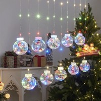 220V Weihnachtsdekoration Vorhanglichter Pentagramm-Vorhang-Lichterkette LED-Laternen Schneemann Weihnachtsmann Weihnachtsbeleuchtung