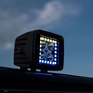 Lampes de travail pré-assemblées à LED RGB colorées 5050 <span class=keywords><strong>SMD</strong></span> <span class=keywords><strong>12V</strong></span> Angel Eye Cube Light Chaser Pods de 3 pouces - Product Image 1