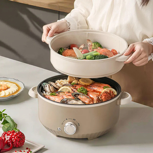 Nồi nấu điện đa năng 4L tích hợp cảm ứng IH, phủ chống dính, tích hợp chức năng nồi lẩu, chảo rán, nắp kính, 3 chế độ nhiệt - Product Image 4