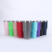 Bouteilles d'eau isothermes en acier inoxydable à double paroi de 30 oz, revêtement poudré, anti-fuite, gobelet portable