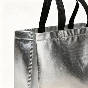 Bolsa de Compras Plegable Impermeable con Logotipo Personalizado, Laminada en Oro y Plata, de Tela No Tejida, con Lámina Metálica, Holográfica y Láser - Product Image 2