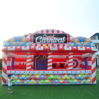 Promotion Exceptionnelle : Jeux Gonflables Extérieurs pour Fêtes, 4 en 1 Personnalisés, Stand de Foire Amusante Gonflable, Kiosque de Jeux de Carnaval pour Enfants
