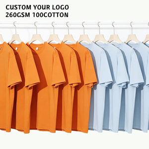 เสื้อยืดคอตตอน 100% ทรงหลวม ผ้าหนา ไหล่ตก พิมพ์ลายโลโก้ เสื้อยืดคุณภาพสูง สีดำล้วน สั่งทำได้ สำหรับผู้ชาย - Product Image 1