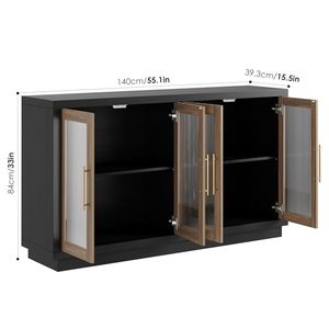 55.1 Mặt Trời Mọc \ "tủ gỗ Tự Chọn tủ gỗ hiện đại 4 cử<span class=keywords><strong>a</strong></span> kính rãnh lưu trữ đồ nội thất nhà bếp lớn - Product Image 2