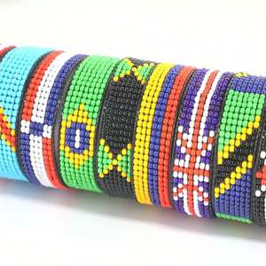 Pulseras de Cuentas con Banderas de Países - Cuentas de Múltiples Estilos de Primera Calidad para Mujer, Joyería Estética con Banderas - Product Image 2