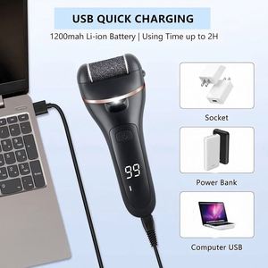 Juego de limas electrónicas recargables profesionales para pies, herramienta eléctrica portátil para eliminar callosidades y cuidar la piel áspera de los pies - Product Image 3