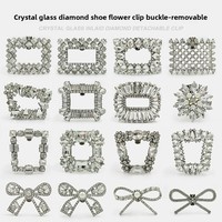 Accessoires de chaussures en métal ornés de strass et de cristaux, motifs floraux, clips de talon, boucles de mariée, pour l'approvisionnement transfrontalier