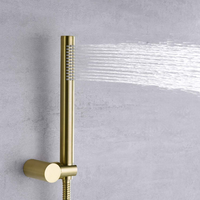 Purorigin – Nouveau kit de douche mural encastré rond de luxe doré, système de douche haut de gamme pour salle de bain avec inverseur