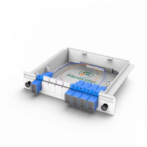 กล่องแยกสัญญาณออปติคอล PLC สำหรับ FTTH เกรดโทรคมนาคม ขายตรงจากโรงงาน กล่อง ABS 1x4 SC UPC กล่องแยกสัญญาณแบบเสียบปลั๊ก - Product Image 1