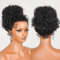 Perruque Lace Front 360 Sans Colle à Cordon Invisible Design, Bouclée Pré-Coiffée, Cheveux Humains Vierges HD Transparent avec Baby Hair