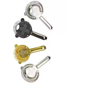 Phụ kiện quầy <span class=keywords><strong>bar</strong></span>, dụng cụ pha chế đồ uống, màu đen vàng kim loại, dụng cụ lọc rượu cocktail bằng thép không gỉ, đồ dùng quầy <span class=keywords><strong>bar</strong></span>, dụng cụ lọc cocktail - Product Image 2