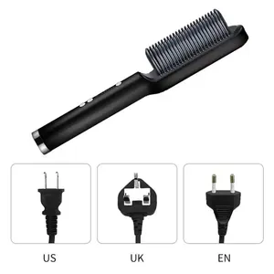 2024 2 In 1 Hair Straight Negative Ion Styling Hair Straightener Electric Hair Brushes Straightener Comb Straight