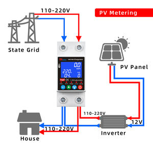 Rmshebei Tuya สวิตช์ควบคุมไฟฟ้าอัจฉริยะ, สวิตช์ควบคุมวงจร2P 63A วัดแสง WiFi PV 220โวลต์โวลต์มิเตอร์ไฟฟ้าควบคุมระยะไกล - Product Image 2