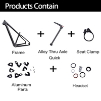 Cadre de vélo à pneus larges en carbone BXT New Snow, crochet arrière, espace arrière 190 mm, axe traversant, espace arrière 197 mm, pneus 26*4.8, cadre et fourche de vélo en carbone pour la neige