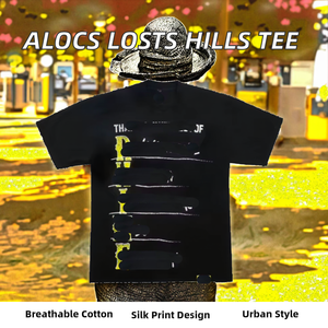 Camiseta de Manga Corta para Hombre Losts Hills, Estilo Urbano, Doble Capa, 100% Algodón, Tejido de Punto Transpirable, 240g, Sensación de Seda - Product Image 2