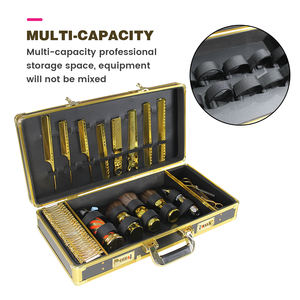 Maletín de peluquero con logotipo personalizado, maletín de aluminio de alta calidad, color negro y dorado, gran oferta, venta al por mayor - Product Image 4