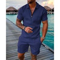 Vêtements d'été à la mode pour hommes T-shirts imprimés décontractés Shorts Ensemble deux pièces Shorts d'été pour hommes