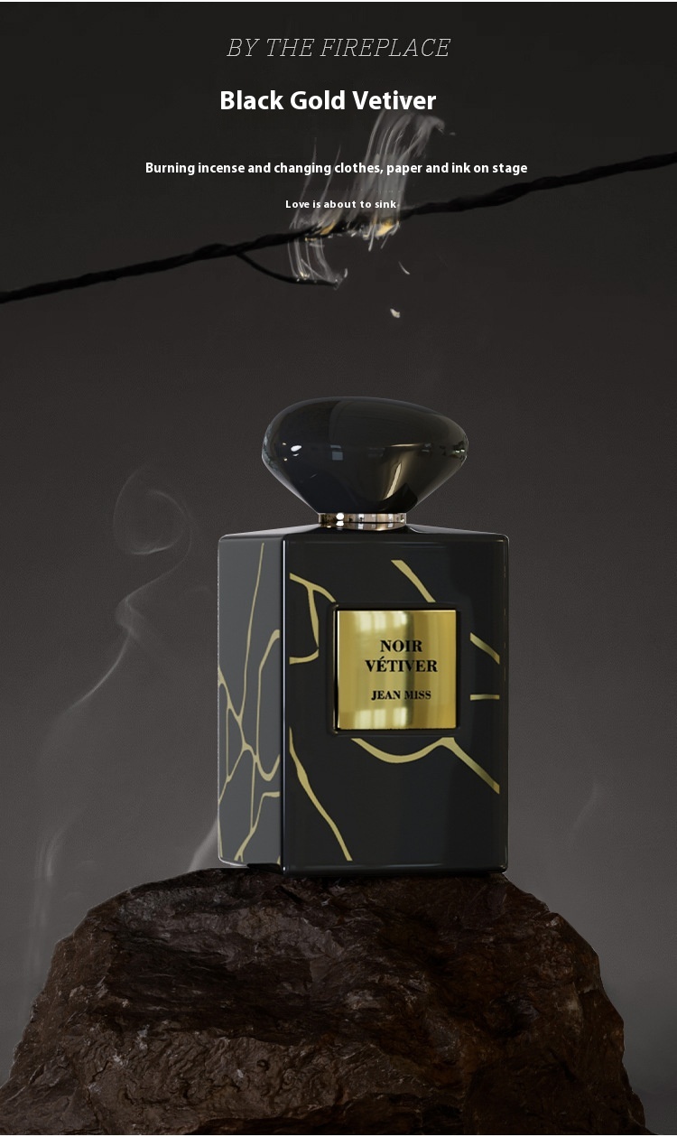 Perfume negro del vetiver del oro