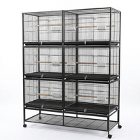Cage d'élevage pour perroquets sur mesure, à trois niveaux, empilable, extra-large, avec roues universelles mobiles, modèle 012