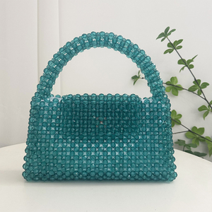 Sac Vintage Israël Jérusalem Perles Noires - Cordon - Unique