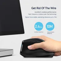 ZELOTES F36A Mouse Nirkabel Genggam Vertikal 2.4G Mouse Laptop Isi Ulang Nirkabel Mouse Optik 6 Tombol Mouse DPI 3 Tingkat
