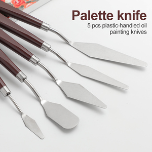 BOMEIJIA Ensemble de 5 racloirs d'artiste, manche en plastique, <span class=keywords><strong>couteau</strong></span> à palette en acier inoxydable pour la <span class=keywords><strong>peinture</strong></span> à l'huile, pour le modelage, le matériau acrylique - Product Image 3