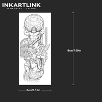 INKARTLINK Autocollant de tatouage semi-permanent personnalisé aux herbes, motif Colosseum, résistant à l'eau, dure 1 à 2 semaines