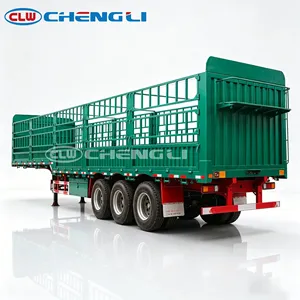 รถพ่วงกึ่งพ่วงแบบมีรั้ว 3 เพลา สำหรับขนส่งสัตว์และสินค้าทางการเกษตร - Product Image 3