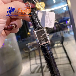 Montre à quartz de luxe rétro Longnes pour femme, style professionnel, bracelet en cuir véritable, boîtier carré en alliage, mouvement Ronda, cadran à aiguilles - Product Image 4