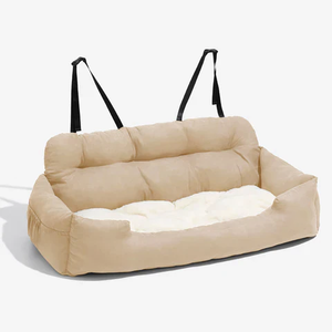 Venta al por mayor de fábrica, asiento de coche de lujo para perros, sofá para mascotas, bolsa trasera, cama transportadora de viaje, funda lavable, cojín de asiento de coche para perros medianos y grandes - Product Image 1
