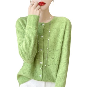 Cárdigan de Lana Personalizado de Diseño, Tejido Jacquard con Torsión Suave, 100% Lana, Manga Larga, Primavera 2026 - Product Image 5