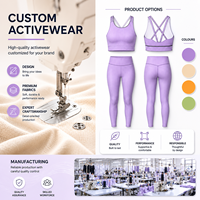Ensemble de sport deux pièces en nylon haute élasticité, anti-transpiration, sans coutures, haut et short moulants pour le fitness et le yoga