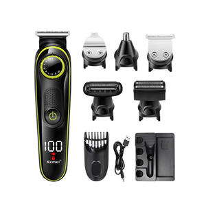 Kemei <b>Hair</b> Trimmer Km 696 With Lcd Display Usb Charging 5 In 1 Rechargeable <b>Clippers</b> For Men Beard Trimmer - Product Image 2