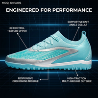 Chaussures de football haut de gamme unisexes avec empeigne en mesh respirant et semelle FG antidérapante pour les matchs de football compétitifs