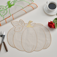 Napperon en forme de citrouille d'Halloween Tapis de table en tissu résistant à l'huile et à la chaleur imperméable