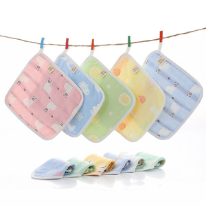 Carlota Six Layer Gauze Hand Towel 25x25 Cm Pure Cotton <b>Square</b> Towel For Baby Kids Feeding Products - Product Image 1