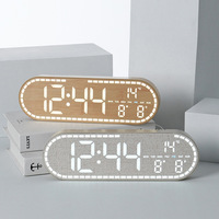 Réveil numérique LED grand format OEM avec affichage de la température pour chambre et bureau