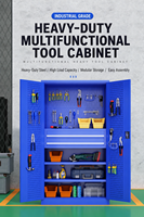 Casier à outils métallique commercial autoportant pour garage, panneau perforé, 1 tiroir, système verrouillable, OEM ODM, capacité de charge 1000 kg