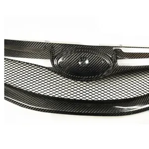 Pour Impreza WRX STi 2009 2010 2011, calandre avant en fibre de carbone véritable, kit de grille de capot supérieur pour admission d'air - Product Image 6