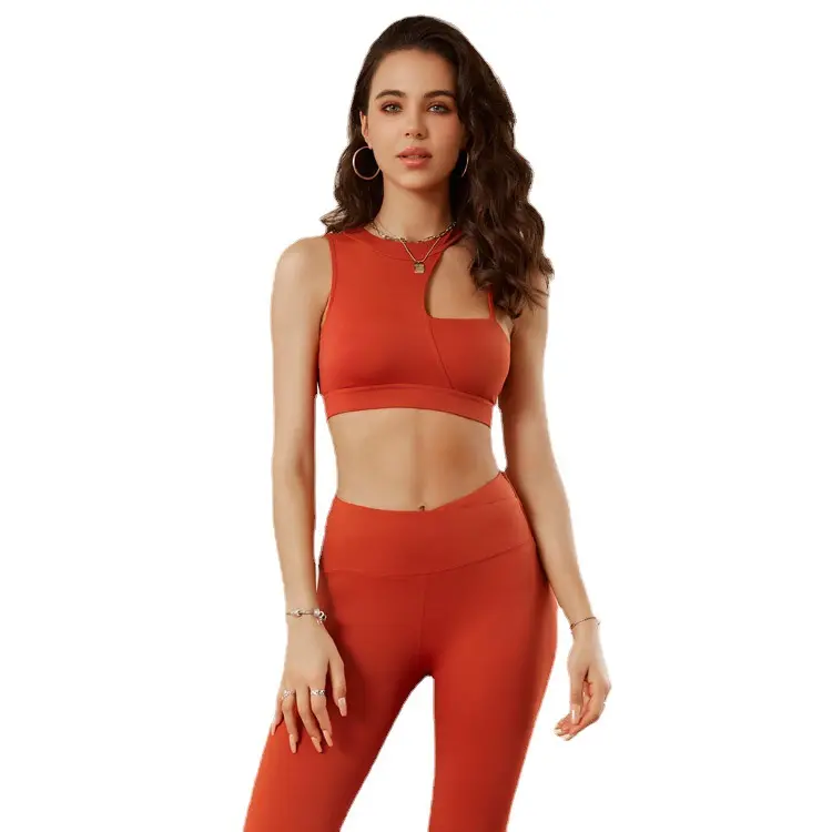 Couleur unie Exercice Séchage Rapide Beauté Dos Respirant Gym Femmes Sport Yoga Soutien-Gorge Pantalon Ensembles Fitness Femmes Yoga Porter