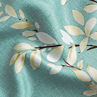 Tissu de rideau imprimé 100% polyester, motif branche blanche, rose corail, vente en gros