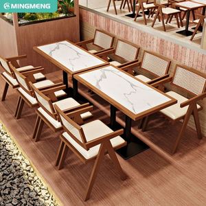 Nueva Luz de lujo elegante muebles de comedor de madera de diseño alto de un solo lado club nocturno restaurante sofá cabina asientos y juego de mesa - Product Image 6