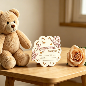 Cartes de jalons mensuels pour bébé en <span class=keywords><strong>bois</strong></span> 3D personnalisables avec motif papillon, disques marqueurs de jalons, accessoires de photographie nouveau-né, souvenir - Product Image 2