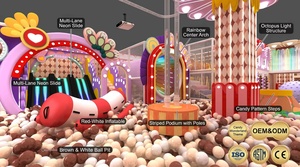 Equipo de Juegos Interior Personalizado con Temática de País de las Maravillas, Tobogán de Neón Multicarril, Piscina de Pelotas, Arcoíris, Estructura de <span class=keywords><strong>Pulpo</strong></span> para Niños FEC - Product Image 3
