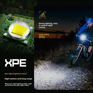 Lampe de poche solaire rechargeable USB pour vélo, phare LED haute luminosité pour la conduite de nuit, éclairage de route de montagne extérieur étanche - Product Image 4