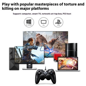 Hui Kang 8600 Android TV PC hơi nước trò chơi điều khiển 360 USB có dây hai người chơi điện thoại di động rung cần điều khiển trò chơi Bộ điều khiển - Product Image 2