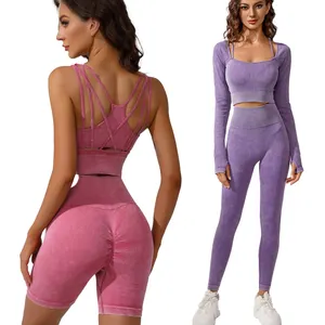 Naadloze Zandwas Yoga Pak Met Korte Mouwen Dames Mouwloze Tanktop Schokbestendige Bh-Draad Sport Fitness Sneldrogende Top